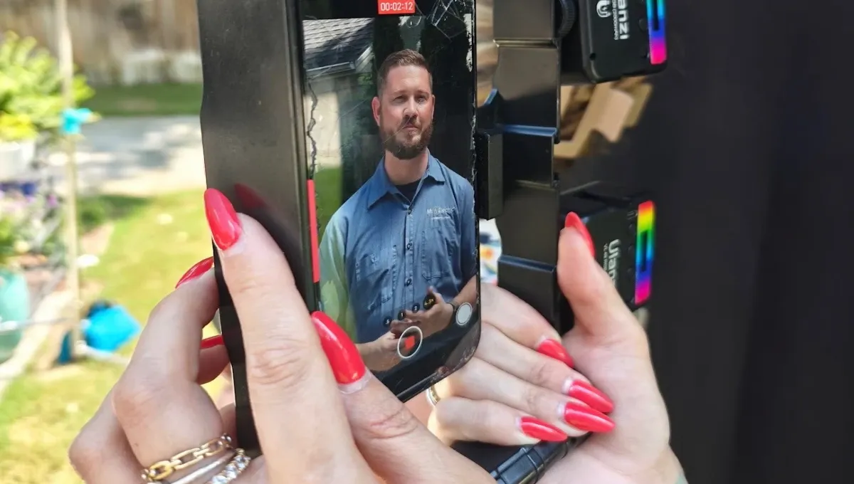 On location photoshoot for social media video.