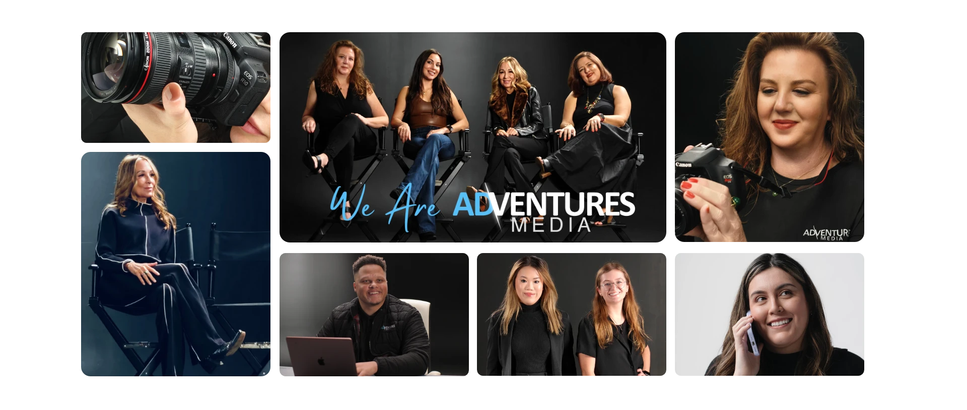 Adventures Media 2025 team slide photos.