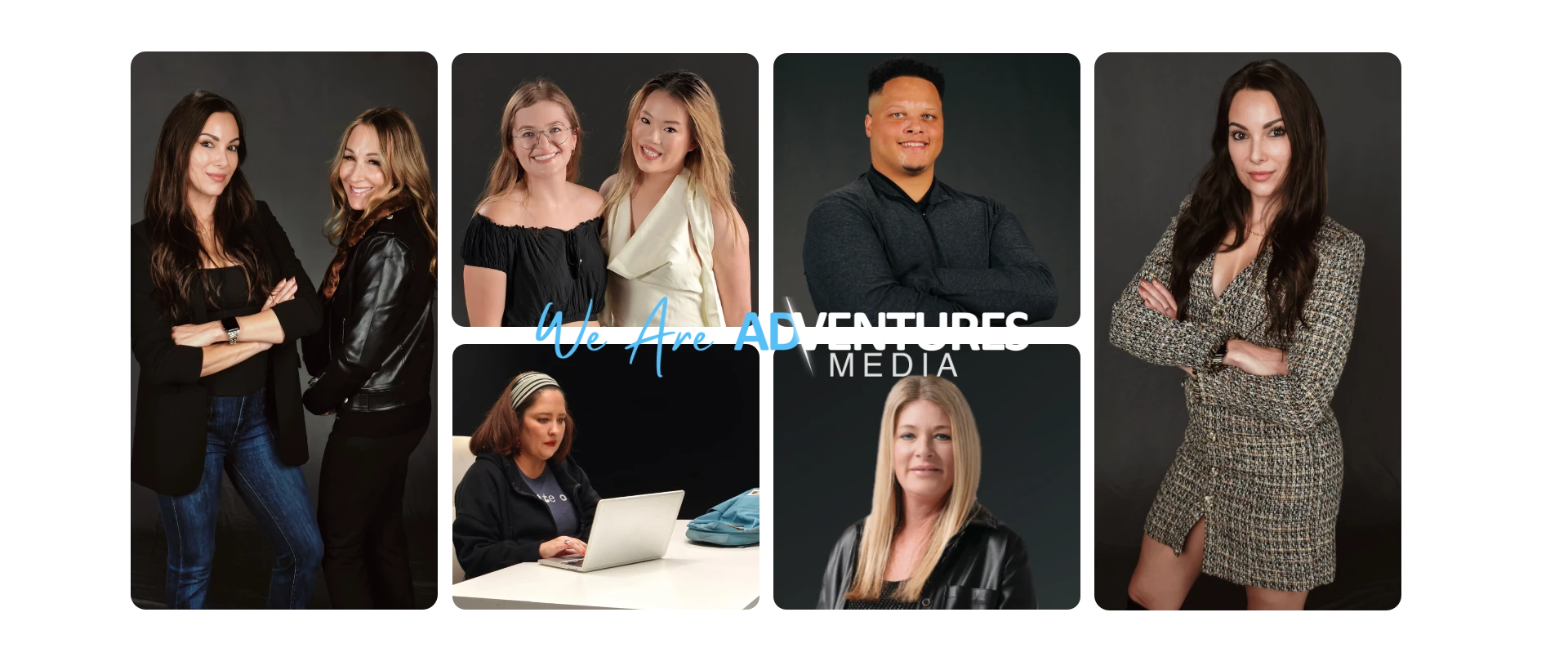 Adventures Media 2025 team slide photos.