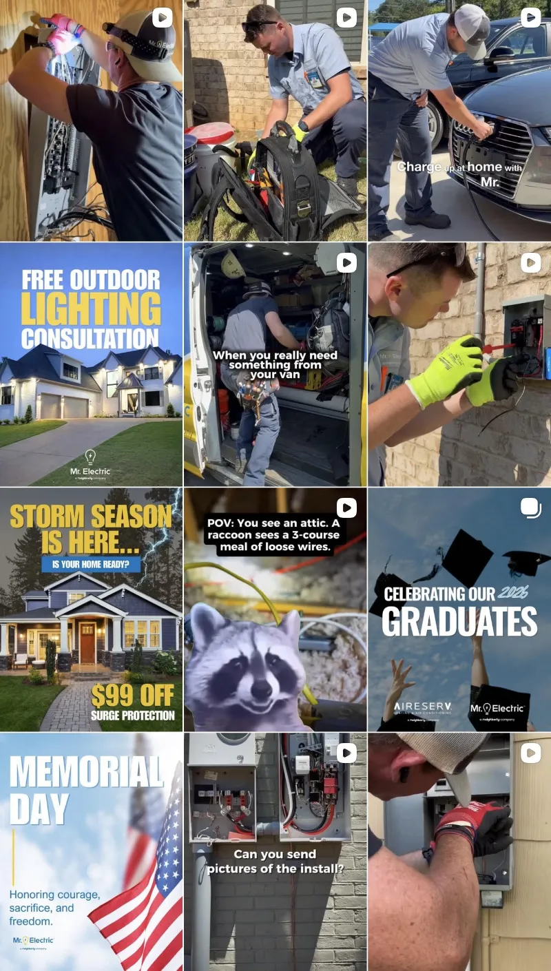 Mr. Electric social screenshots.