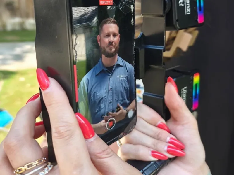 On location photoshoot for social media video.