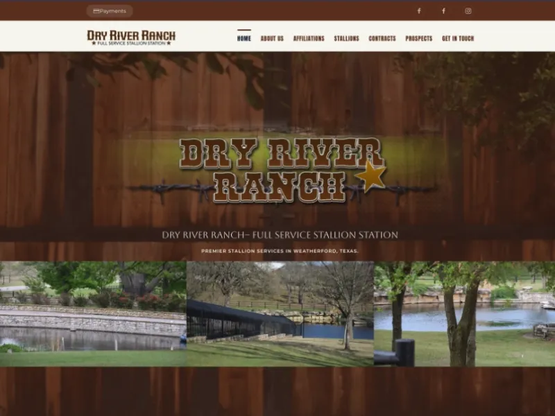 Dry River Ranch Website screenshot